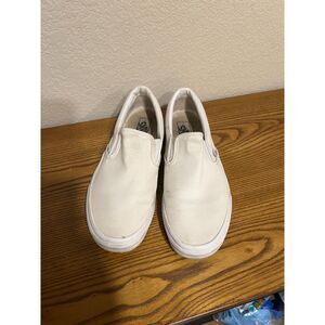 Vans Slip Ons Shoes, Men's Size 12, White/White